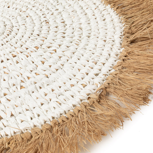 Bazar Bizar De Water Hyacinth Raffia Placemat - Wit Naturel