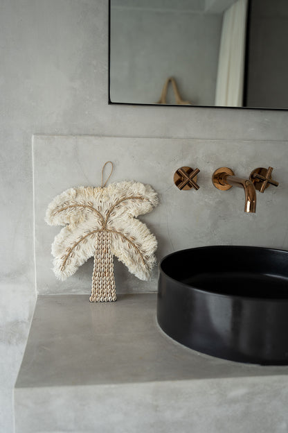 Bazar Bizar De Katoen & Schelpen Palmboom - Wit Naturel