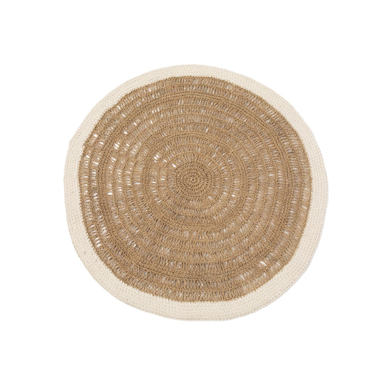 Bazar Bizar Het Seagrass & Katoen Rond Tapijt - Naturel Wit - 100