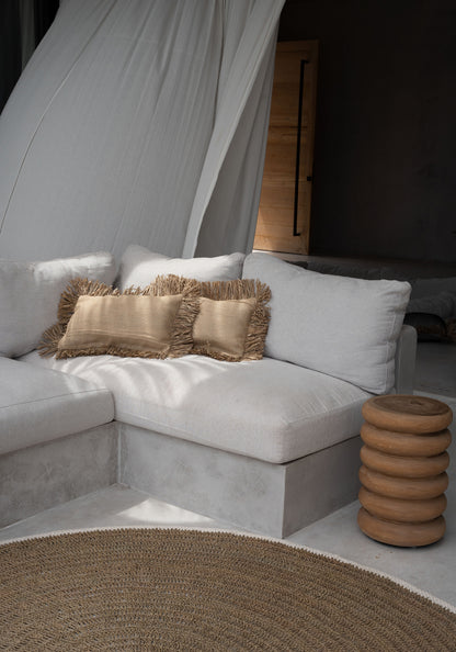 Bazar Bizar Het Seagrass & Katoen Rond Tapijt - Naturel Wit - 200