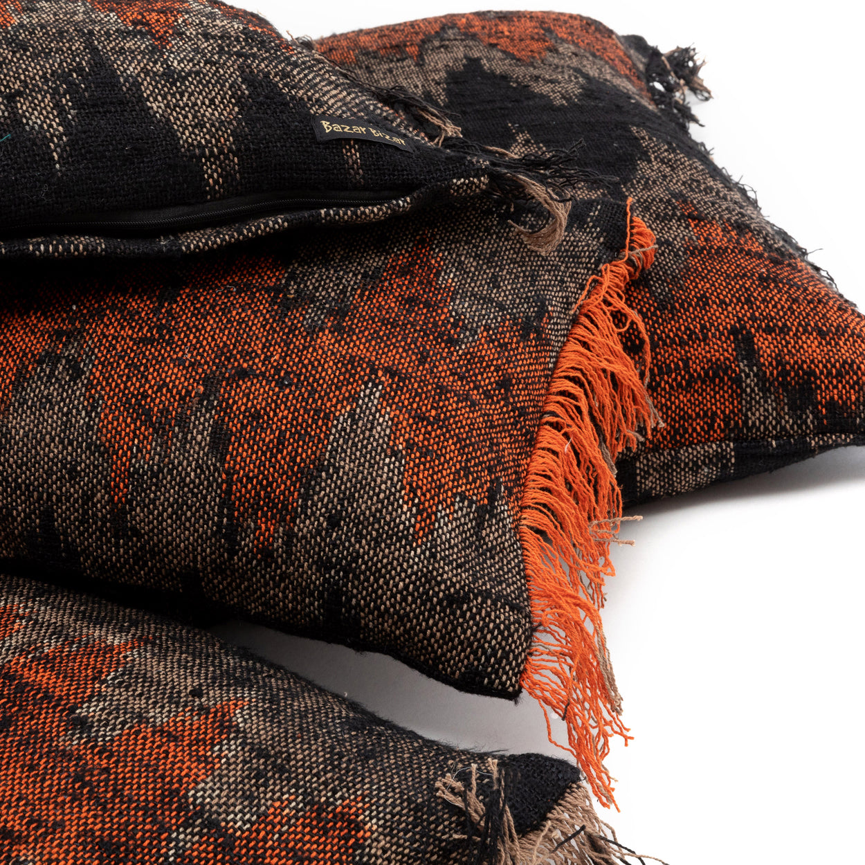 Bazar Bizar De Oh My Gee Kussenhoes - Zwart Oranje - 60x60