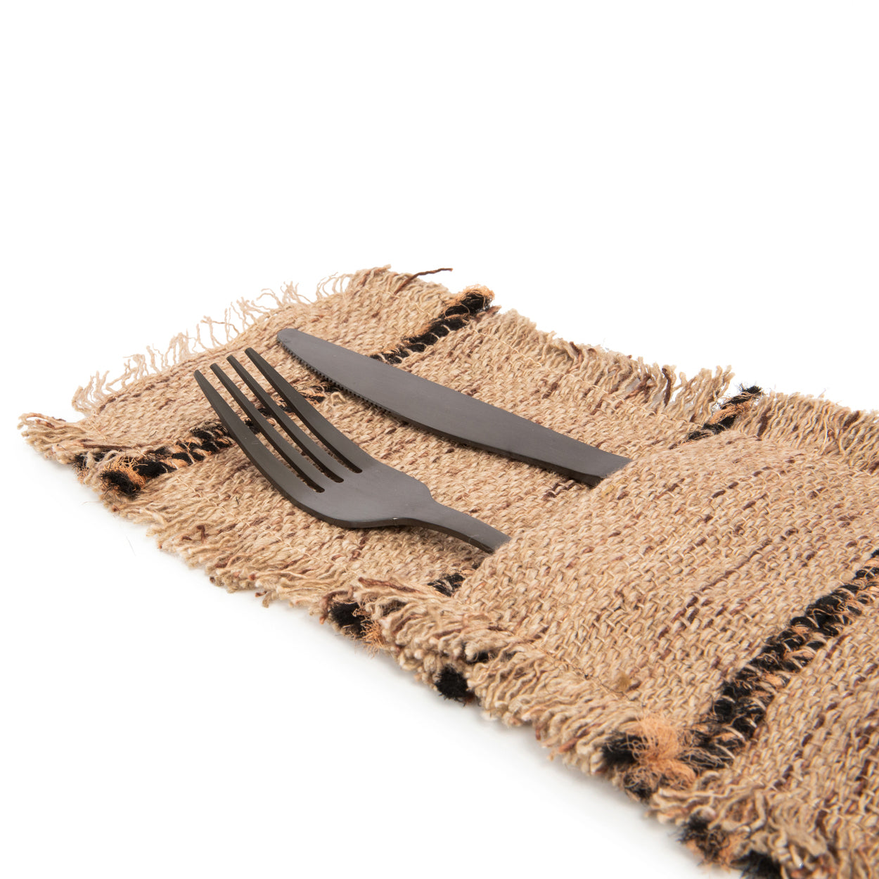 Bazar Bizar Het Oh My Gee Bestekzakje - Beige Zwart - Set van 4