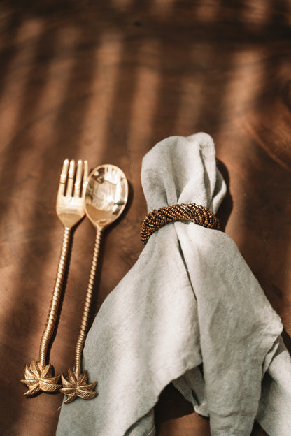 Bazar Bizar  Linnen Servet - Beige - Set van 4