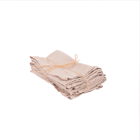 Bazar Bizar  Linnen Servet - Beige - Set van 4