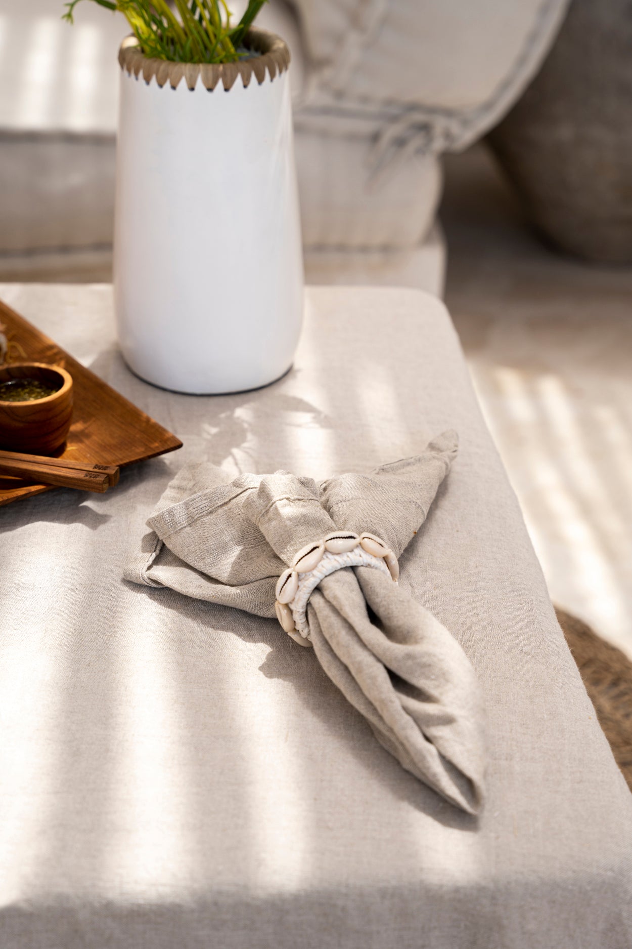 Bazar Bizar  Linnen Servet - Beige - Set van 4