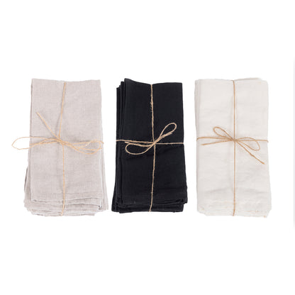 Bazar Bizar  Linnen Servet - Beige - Set van 4