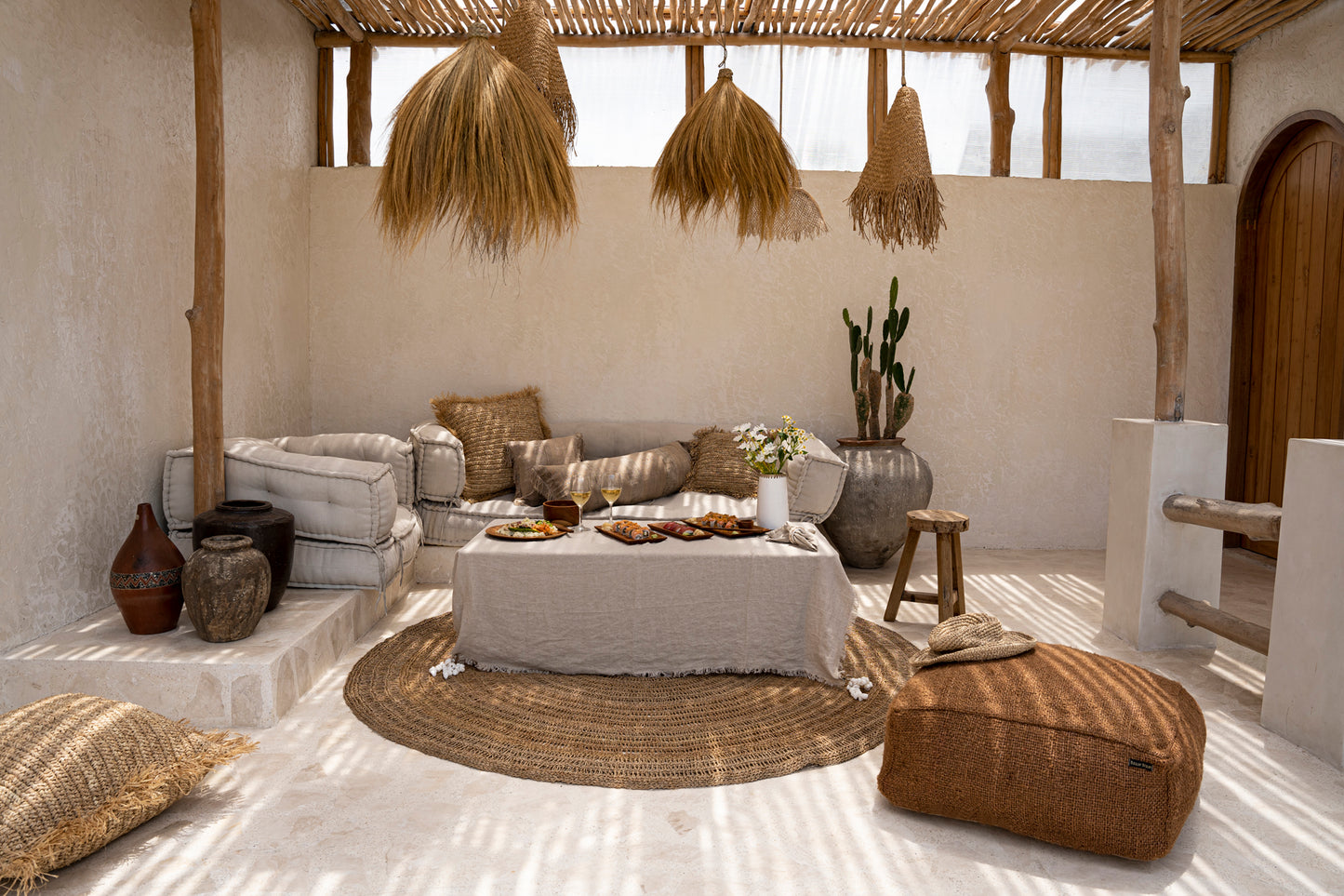 Bazar Bizar Het Linnen Tafelkleed - Beige - 150x250