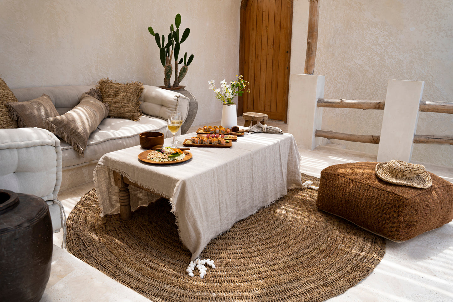Bazar Bizar Het Linnen Tafelkleed - Beige - 150x250