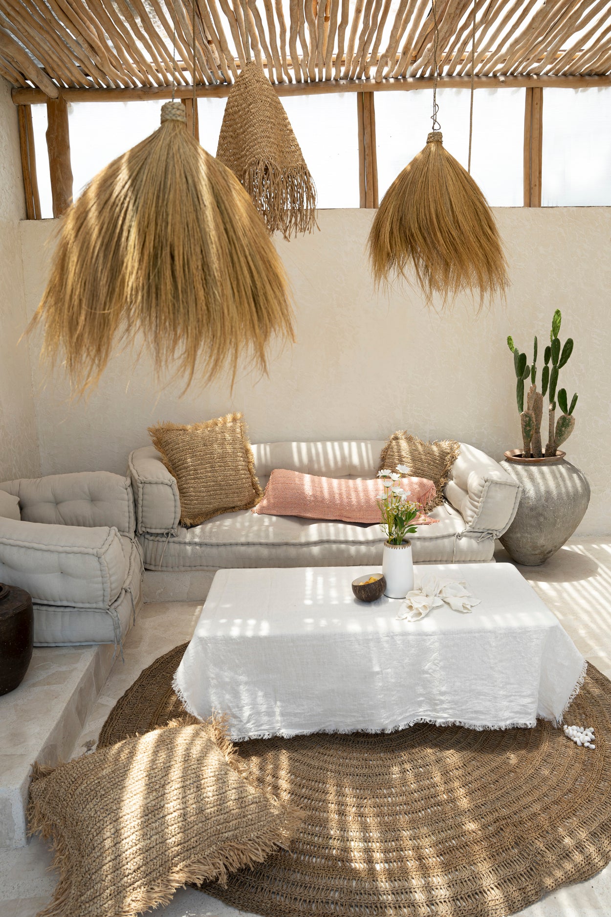 Bazar Bizar Het Linnen Tafelkleed - Wit - 180x300