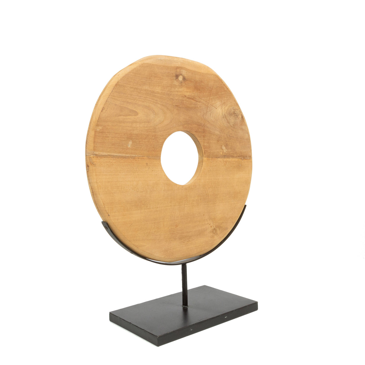 Bazar Bizar De Teak Disc op Stand - M