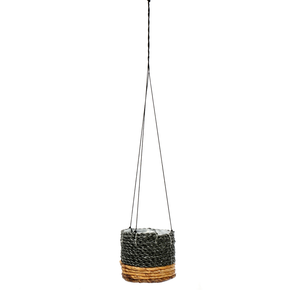 Bazar Bizar - De Banana Leaf Planthanger - Naturel Zwart