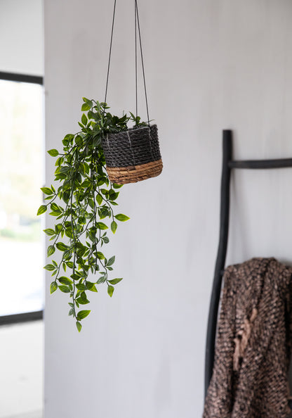 Bazar Bizar - De Banana Leaf Planthanger - Naturel Zwart