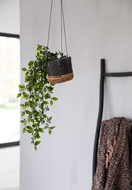 Bazar Bizar - De Banana Leaf Planthanger - Naturel Zwart
