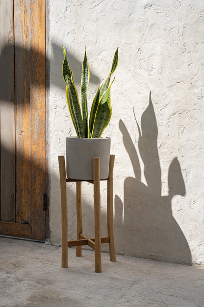 Bazar Bizar De Chalk Hoge Plantenbak - Beton Naturel - L
