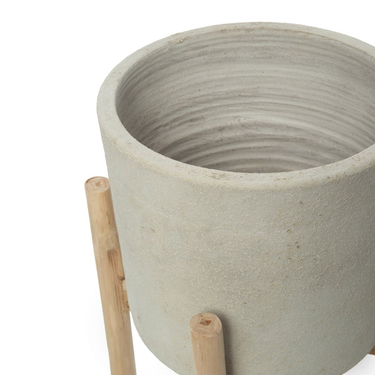 Bazar Bizar De Chalk Lage Plantenbak - Beton Naturel - S