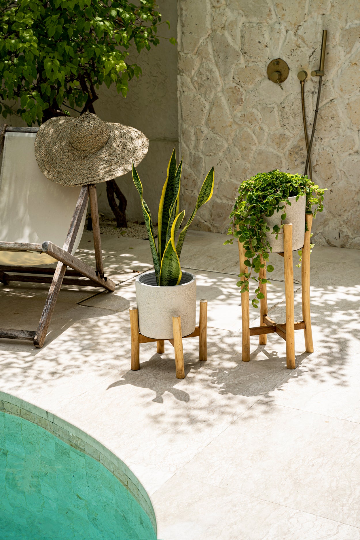 Bazar Bizar De Chalk Lage Plantenbak - Beton Naturel - S