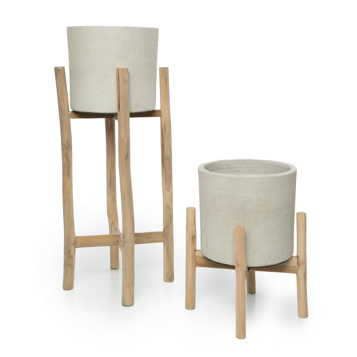 Bazar Bizar De Chalk Lage Plantenbak - Beton Naturel - S