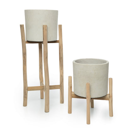 Bazar Bizar De Chalk Lage Plantenbak - Beton Naturel - S