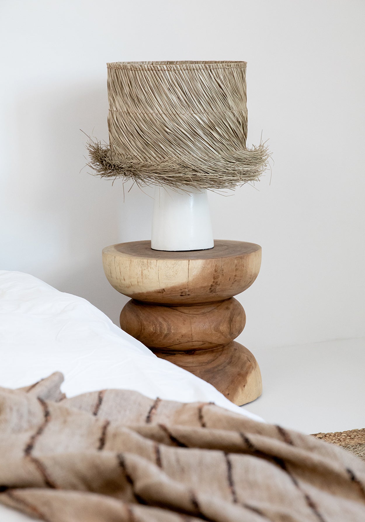 Bazar Bizar De Pandan Tafellamp - Wit Naturel