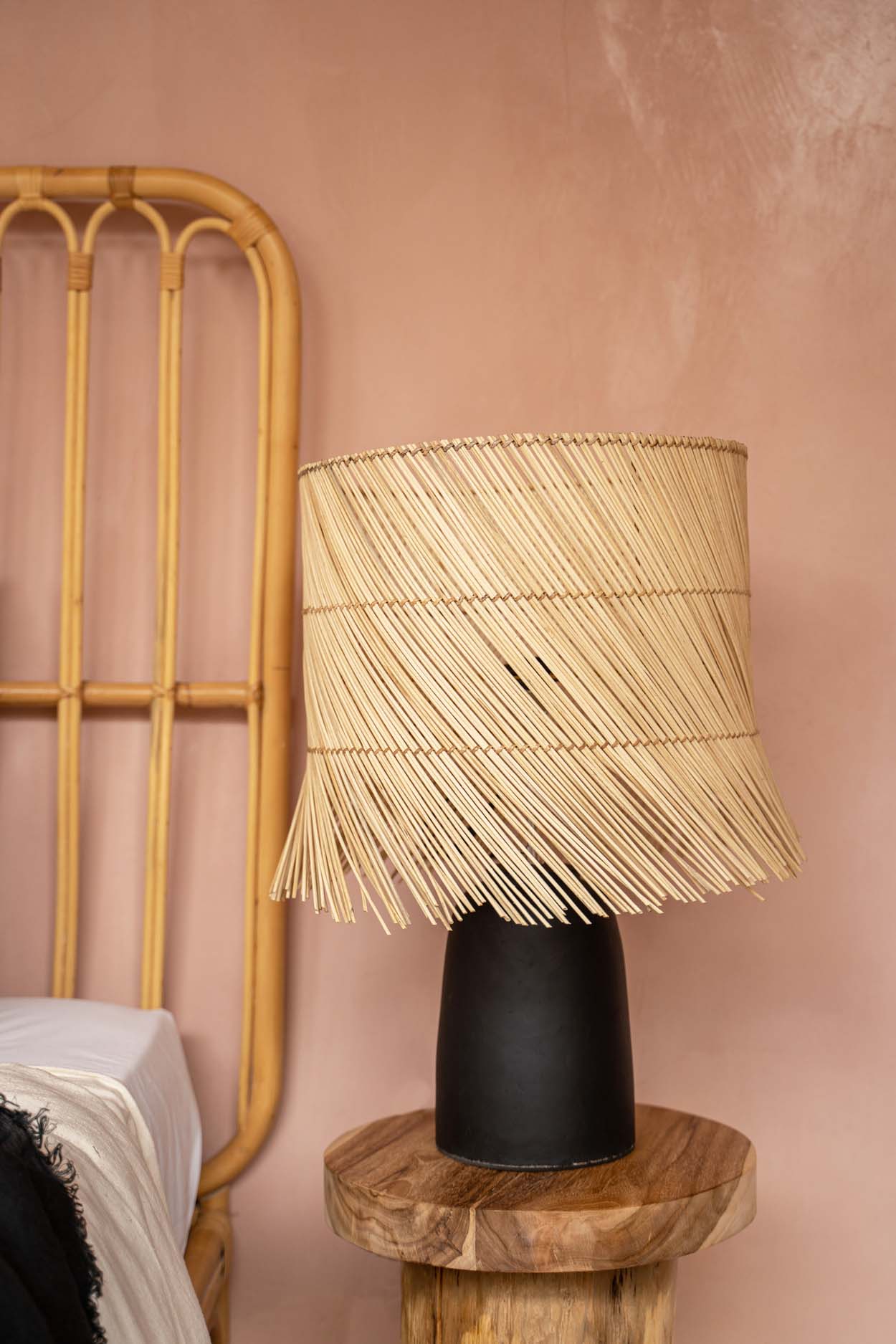 Bazar Bizar De Rattan Tafellamp - Zwart Naturel