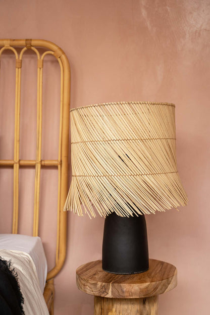 Bazar Bizar De Rattan Tafellamp - Zwart Naturel
