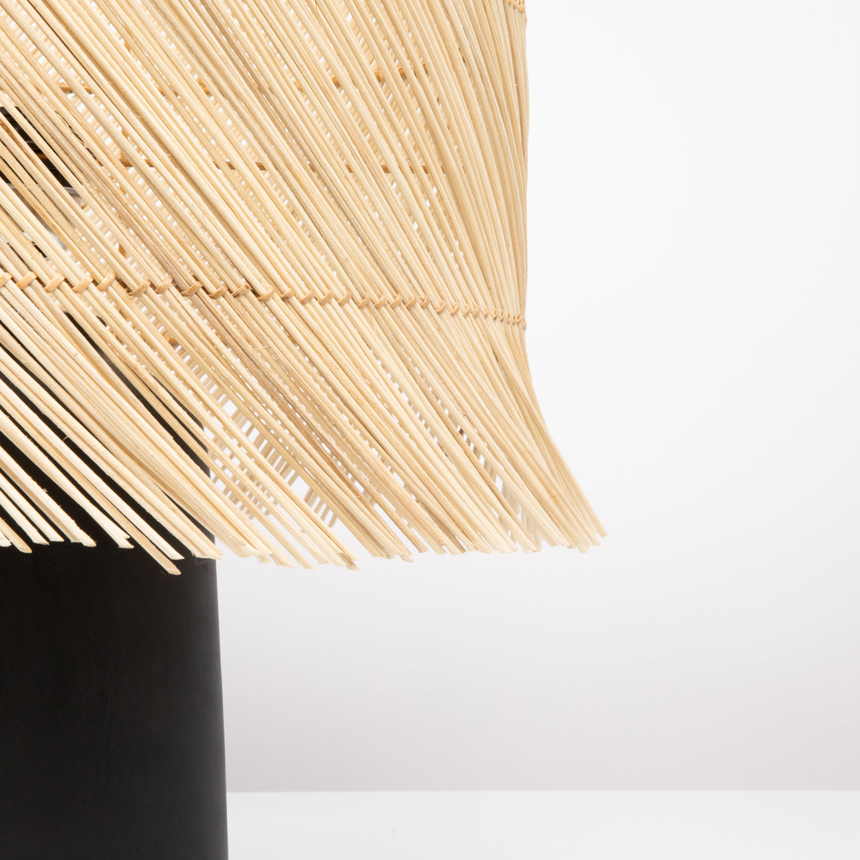 Bazar Bizar De Rattan Tafellamp - Zwart Naturel