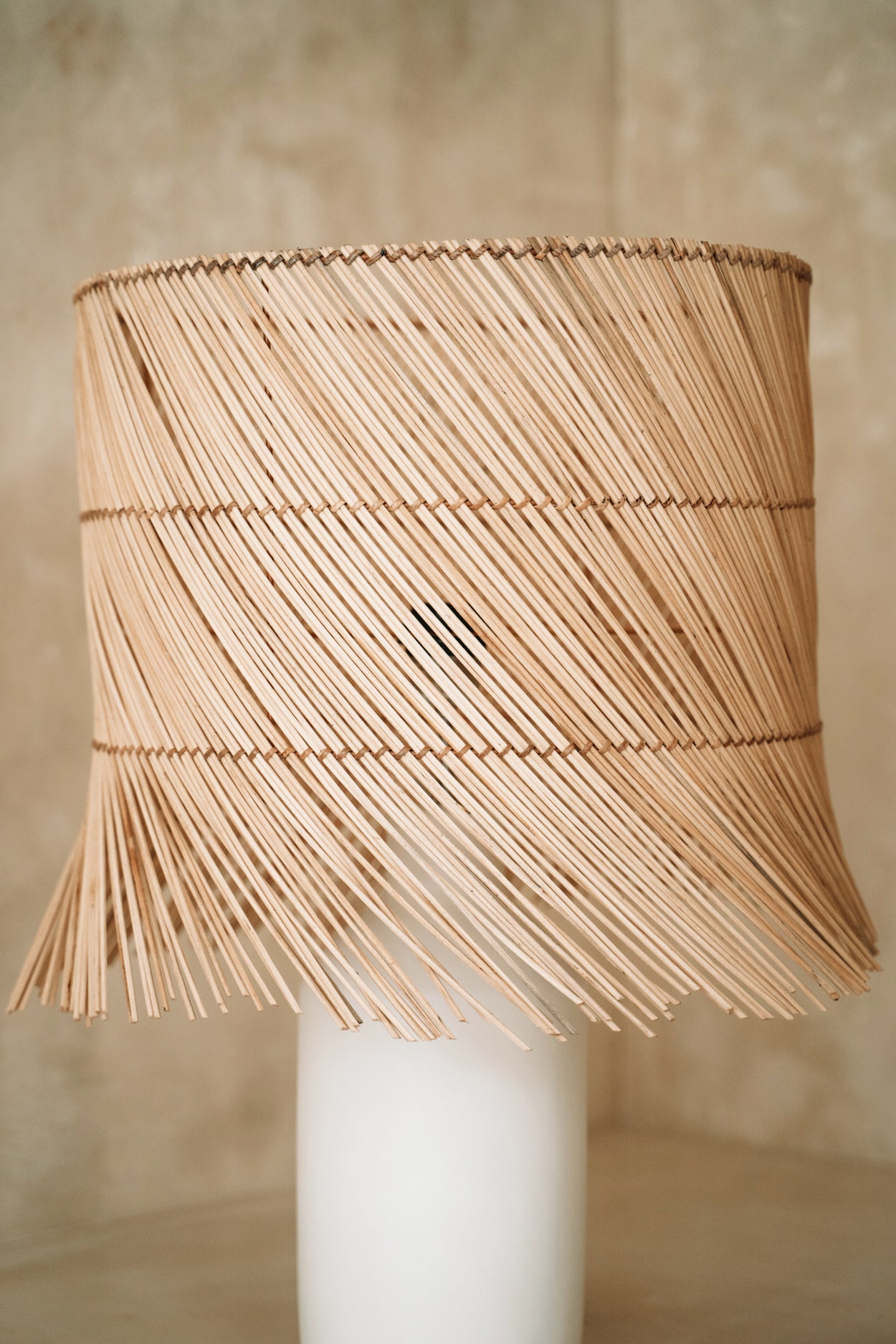 Bazar Bizar De Rattan Tafellamp - Wit Naturel