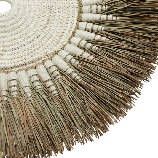 Bazar Bizar De Raffia Macrame Muurdecoratie - Naturel Wit