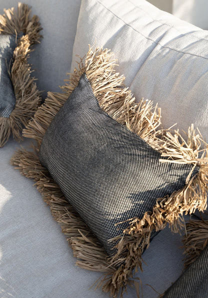 Bazar Bizar De Cotton Bonita Kussenhoes - Zwart Naturel - 30x50