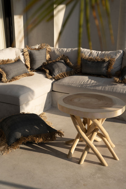 Bazar Bizar De Cotton Bonita Kussenhoes - Zwart Naturel - 40x40