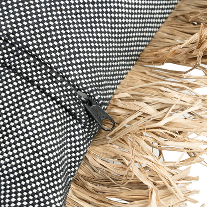 Bazar Bizar De Cotton Bonita Kussenhoes - Zwart Naturel - 40x40