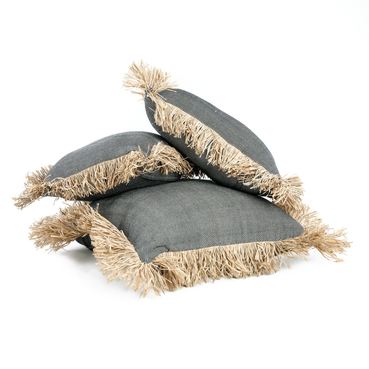 Bazar Bizar De Cotton Bonita Kussenhoes - Zwart Naturel - 40x40