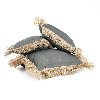 Bazar Bizar De Cotton Bonita Kussenhoes - Zwart Naturel - 40x40