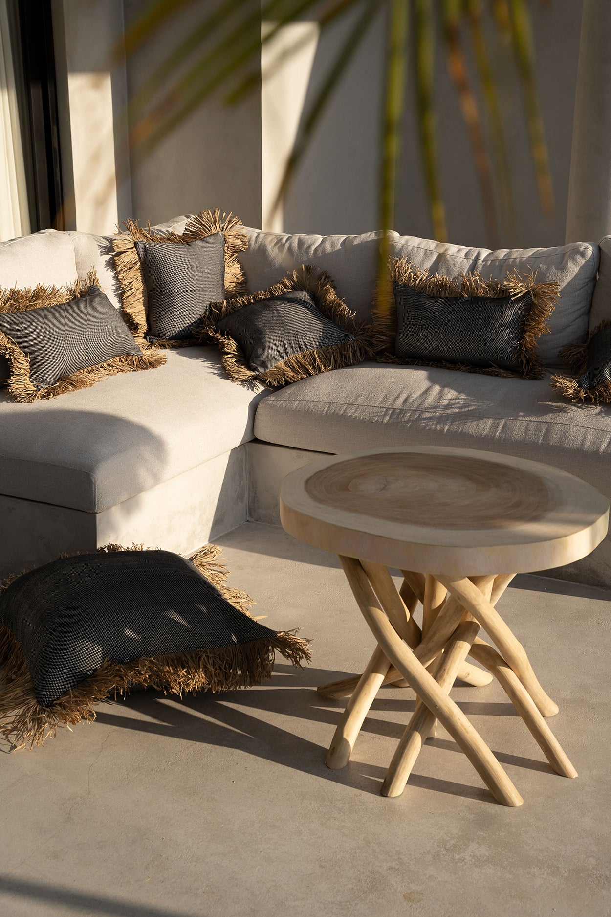 Bazar Bizar De Cotton Bonita Kussenhoes - Zwart Naturel - 60x60