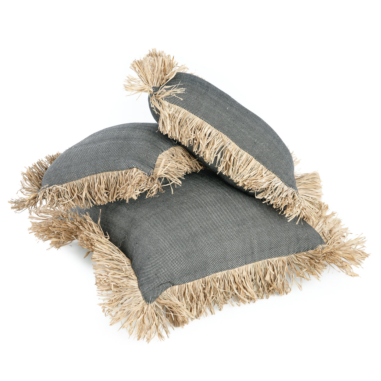 Bazar Bizar De Cotton Bonita Kussenhoes - Zwart Naturel - 60x60