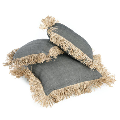 Bazar Bizar De Cotton Bonita Kussenhoes - Zwart Naturel - 60x60