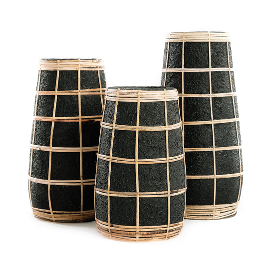 Bazar Bizar De Cutie Vaas - Zwart Naturel - M