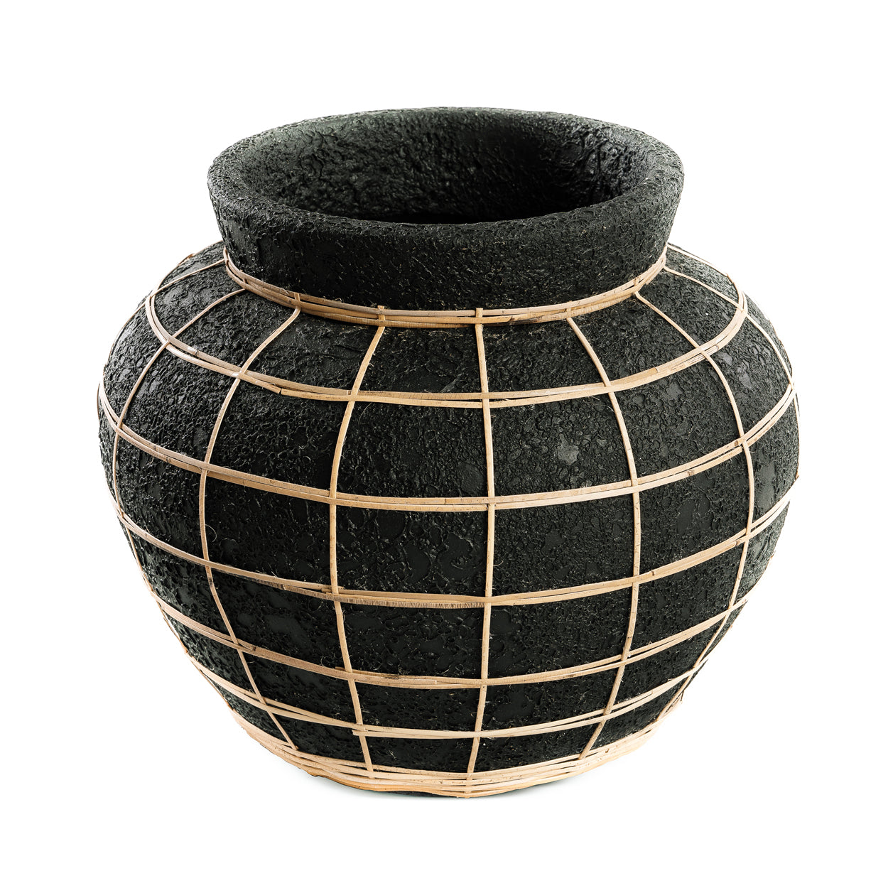 Bazar Bizar - De Belly Vaas - Zwart Naturel - L