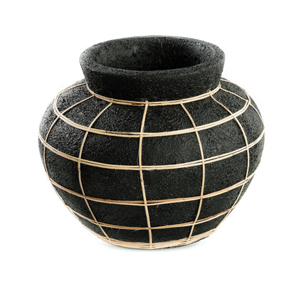 Bazar Bizar - De Belly Vaas - Zwart Naturel - M
