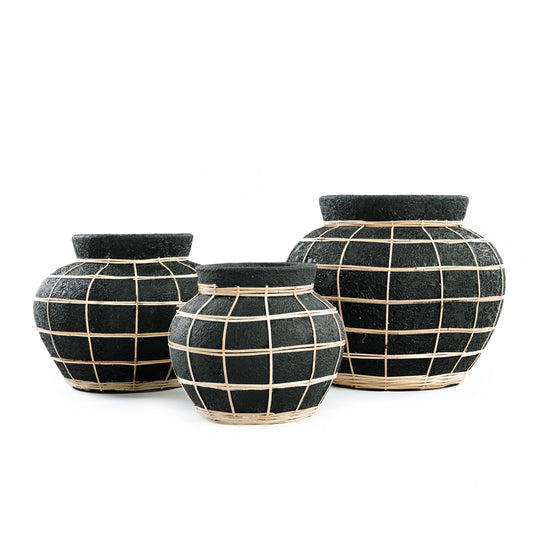Bazar Bizar - De Belly Vaas - Zwart Naturel - M