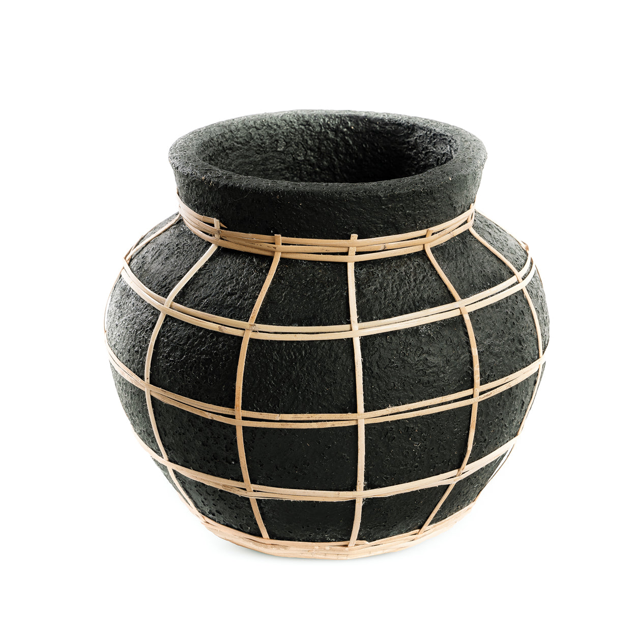 Bazar Bizar - De Belly Vaas - Zwart Naturel - S