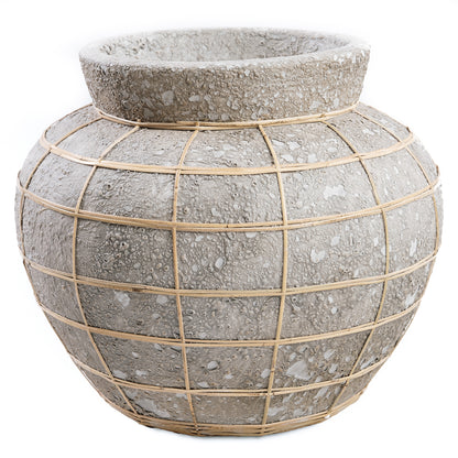 Bazar Bizar - De Belly Vaas - Beton Grijs Naturel - L