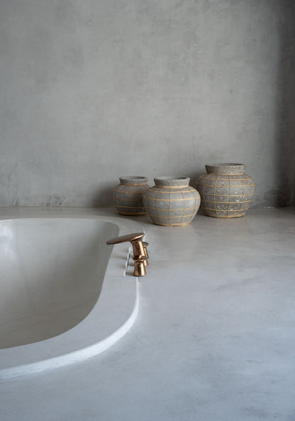 Bazar Bizar - De Belly Vaas - Beton Grijs Naturel - L