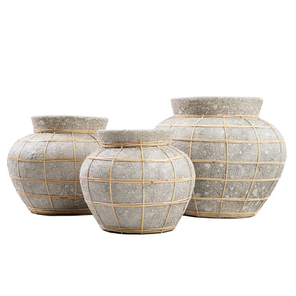 Bazar Bizar - De Belly Vaas - Beton Grijs Naturel - L