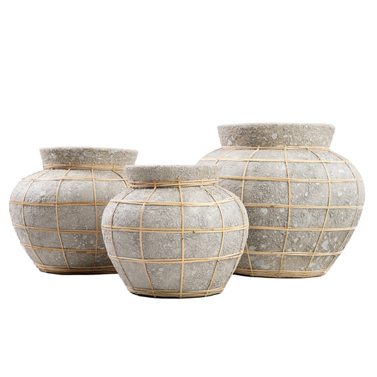 Bazar Bizar - De Belly Vaas - Beton Grijs Naturel - M