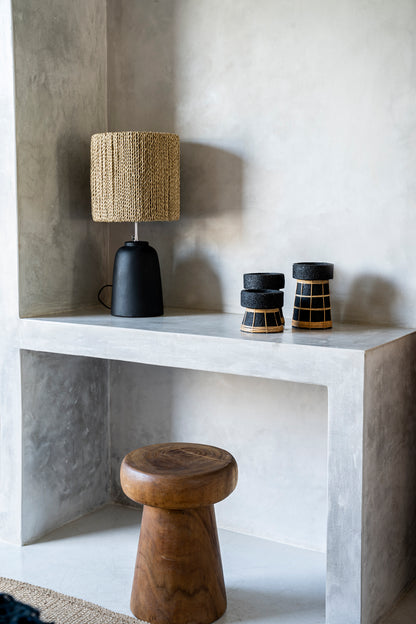 Bazar Bizar De Serene Kaarsenhouder - Zwart Naturel - S
