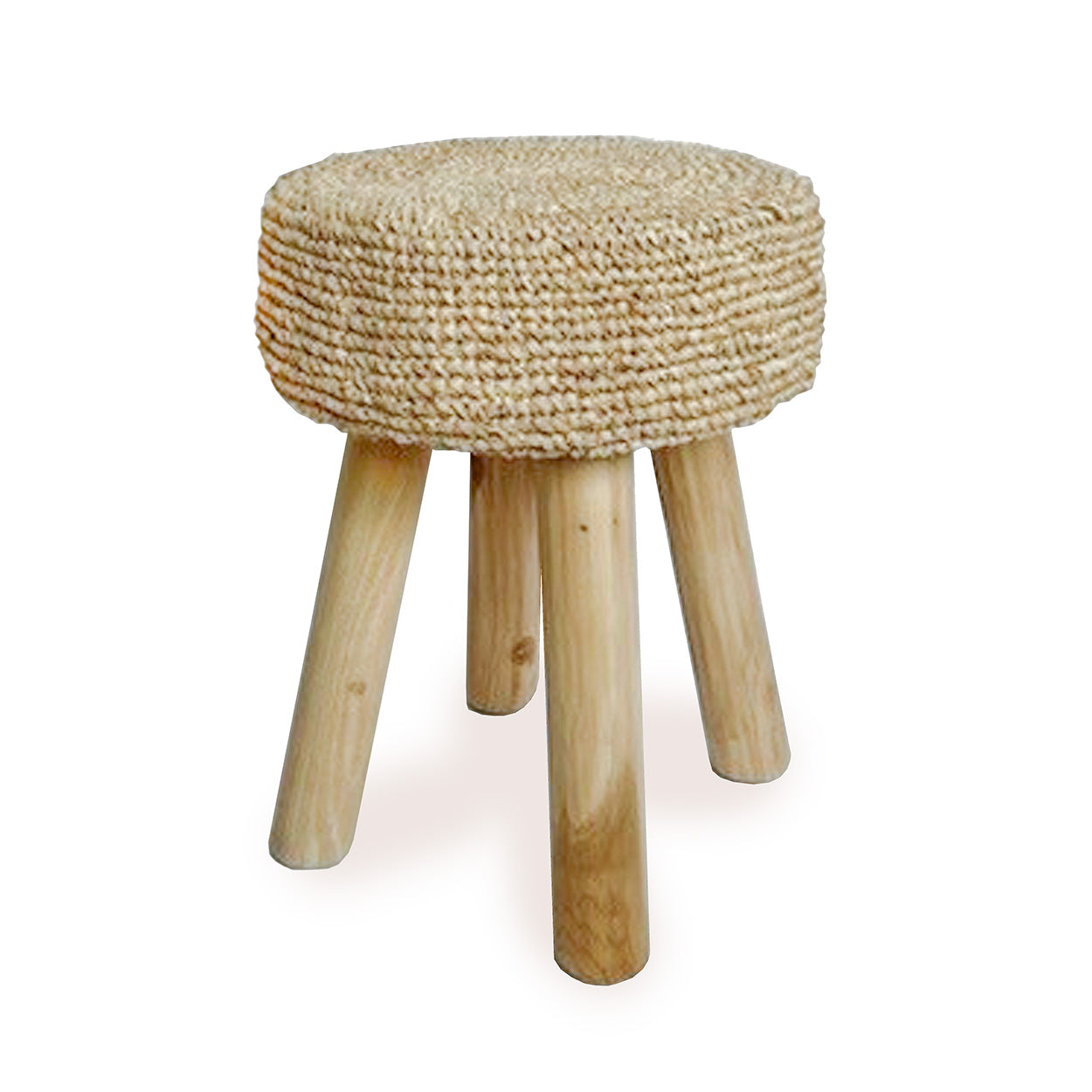Bazar Bizar De Raffia Pom Pom Stoel