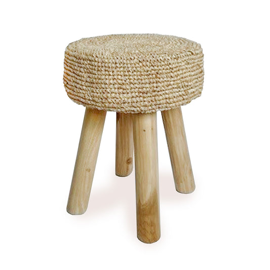 Bazar Bizar De Raffia Pom Pom Stoel