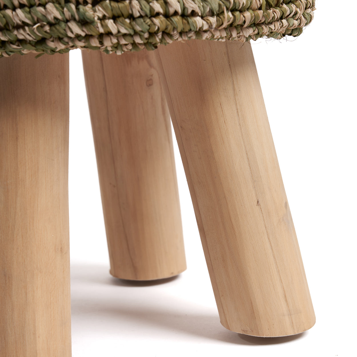 Bazar Bizar De Raffia Tressed Kruk - Jungle Groen
