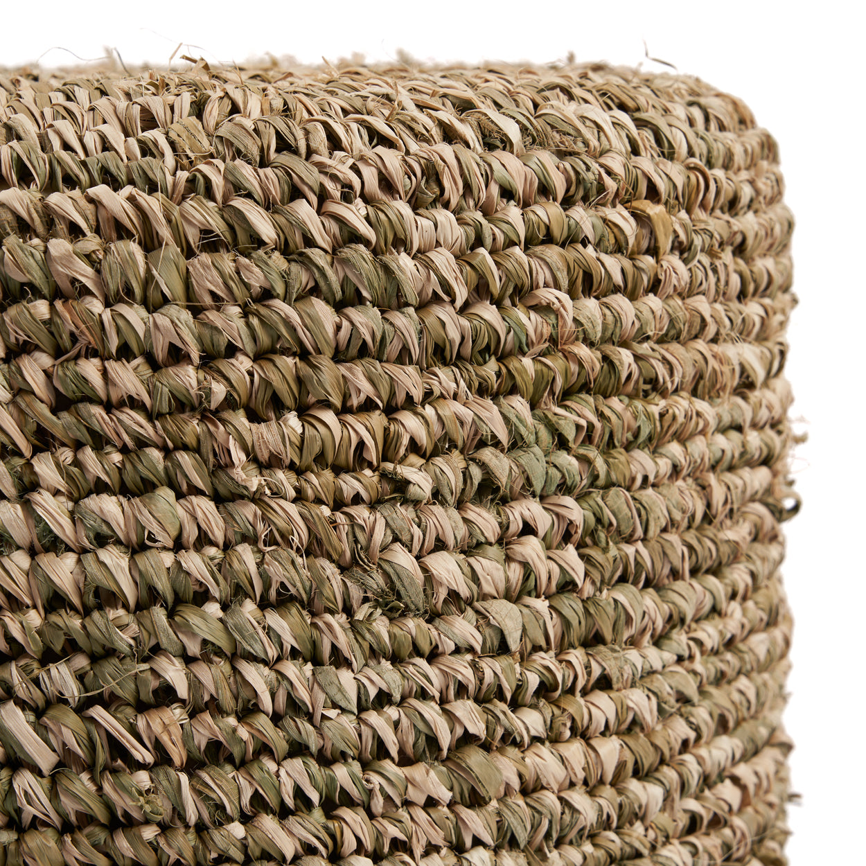 Bazar Bizar De Raffia Tressed Kruk - Jungle Groen